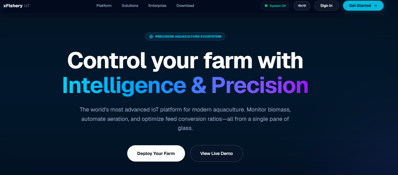 XFishery smart aquaculture web app dashboard screenshot
